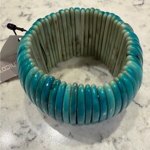 Chico’s Turquoise Wide Stretch Cuff Bracelet